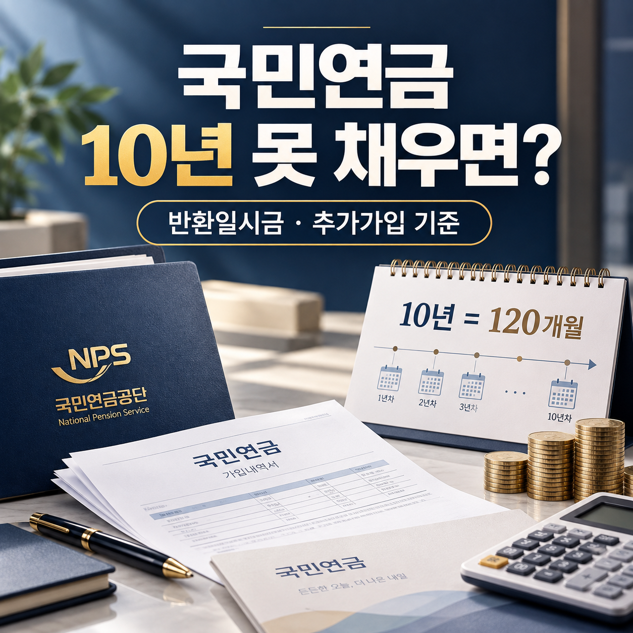 국민연금 10년 못 채우면 어떻게 되나요