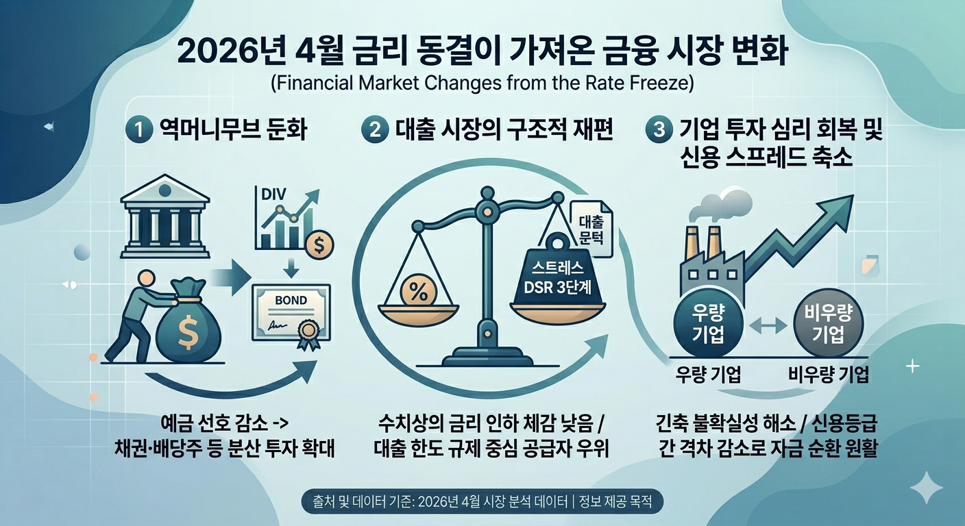 2026년 4월 기준금리 2.50% 동결이 가져온 금융 시장 3대 변화 현상