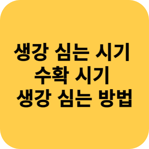 생강 심는 시기 수확 시기 생강 심는 방법