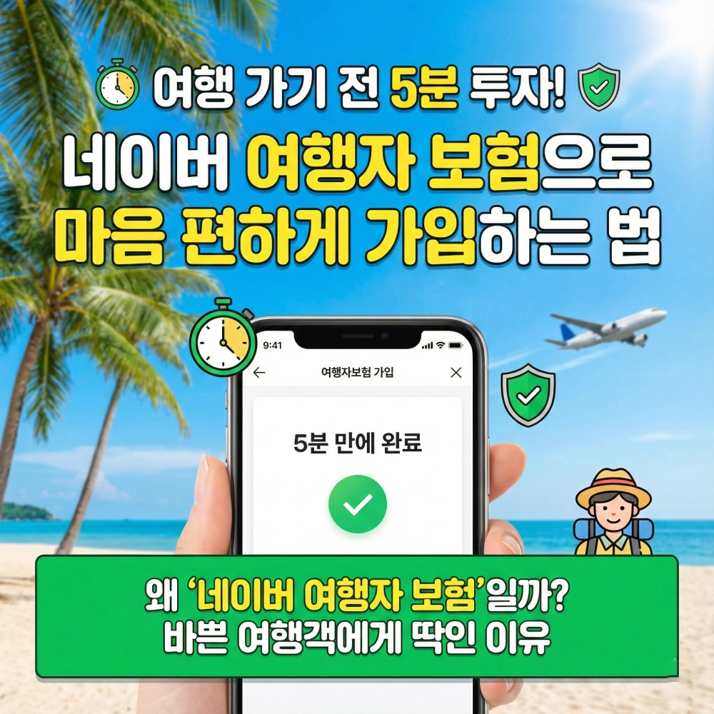 네이버 여행자 보험 가입 홍보 이미지