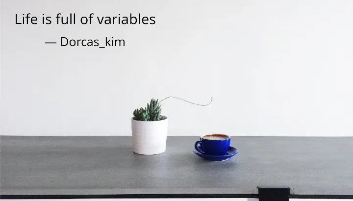 우리의 인생은 늘 변수투성이입니다.