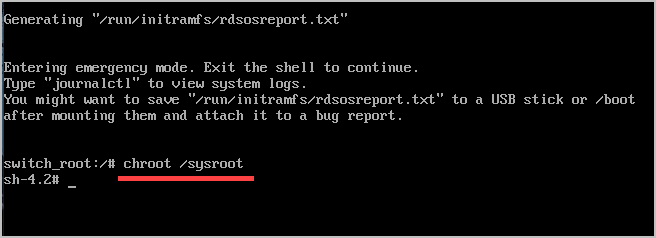 chroot /sysroot