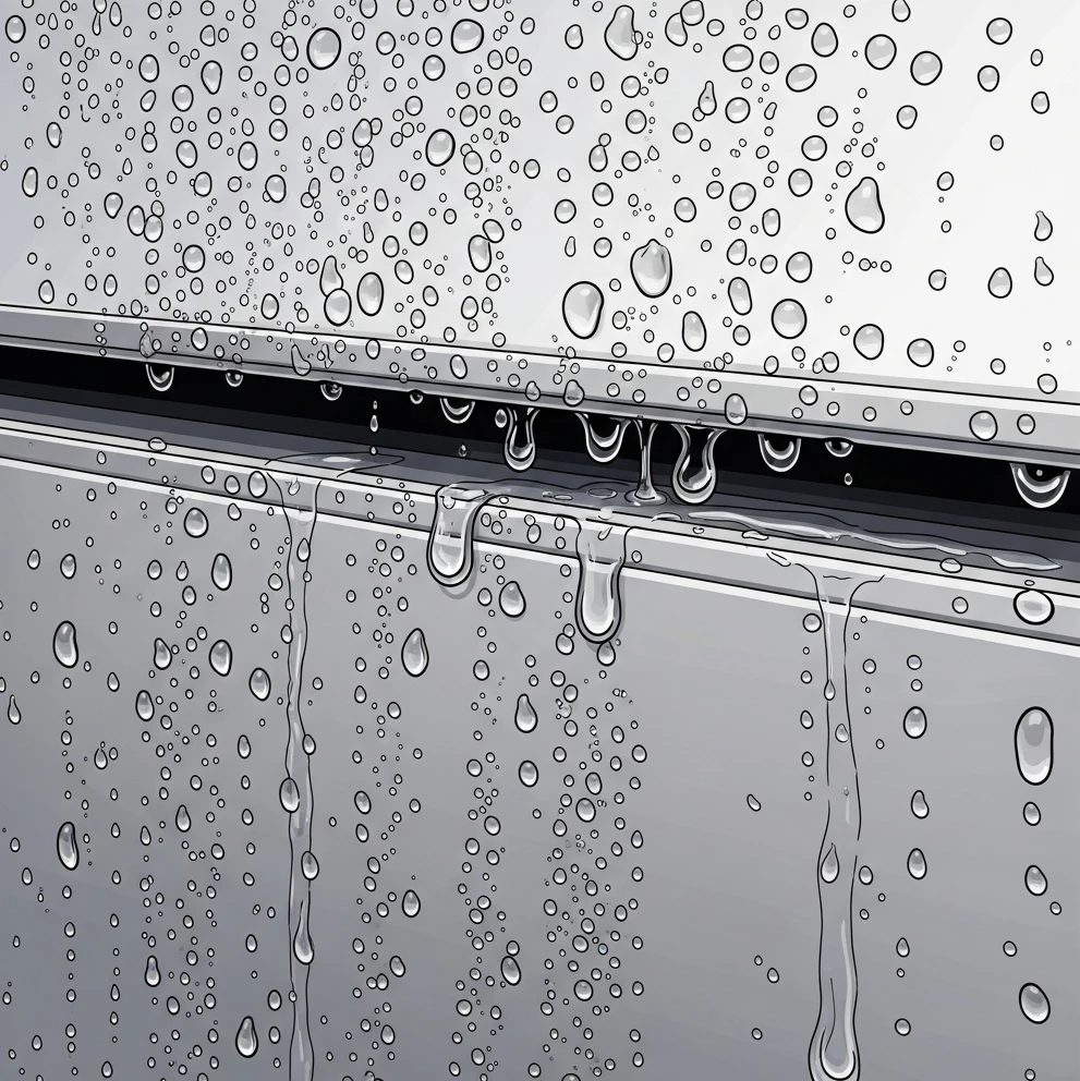 문틈 결로 물방울