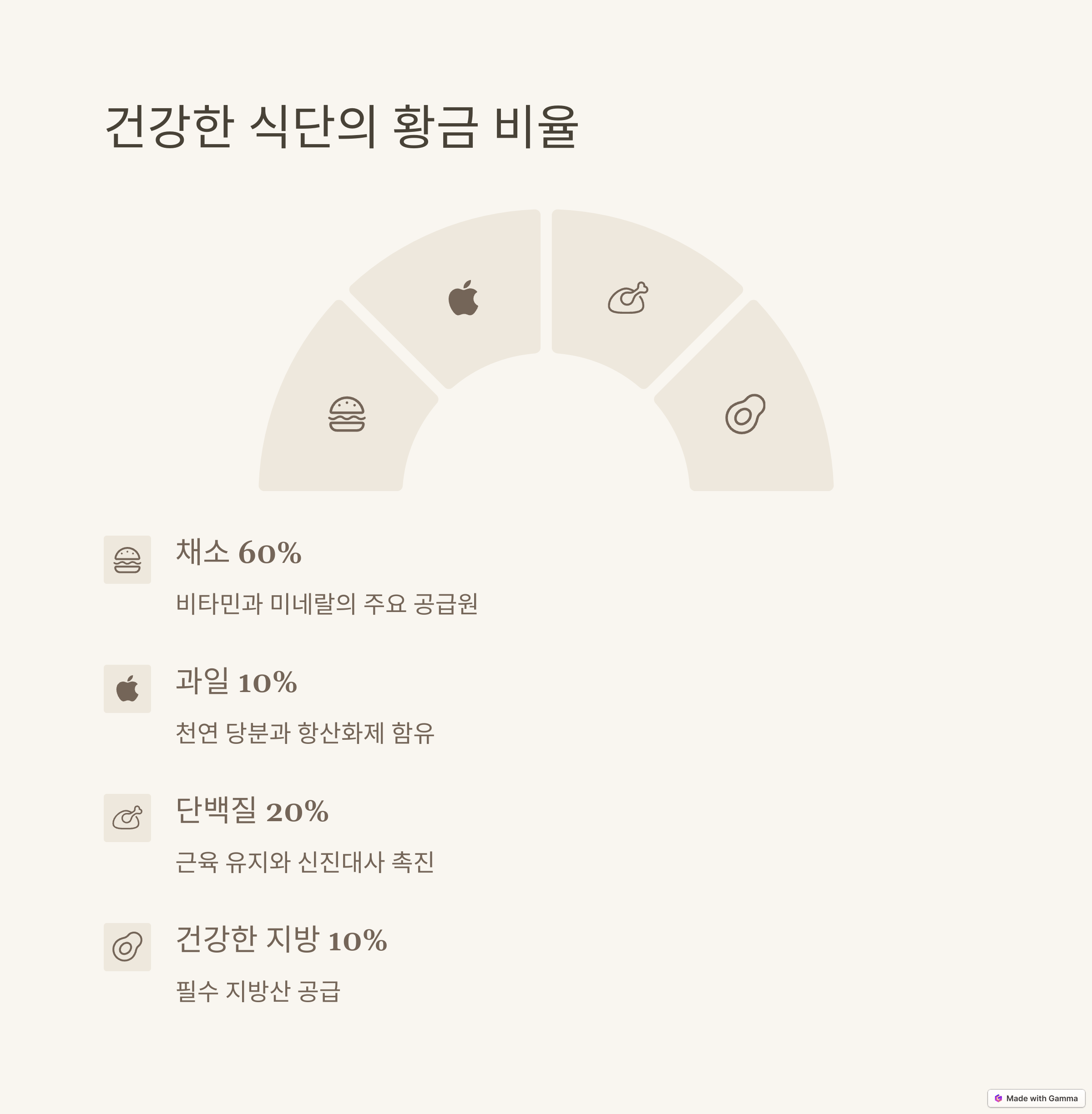 건강한 식단의 황금비율