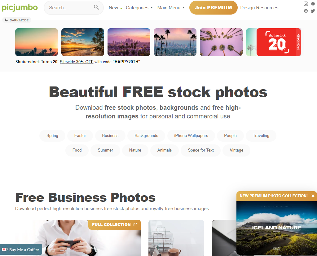 무료 이미지가 유료보다 뛰어난 이미지 라이브러리를 제공 - 픽점보 (Picjumbo)