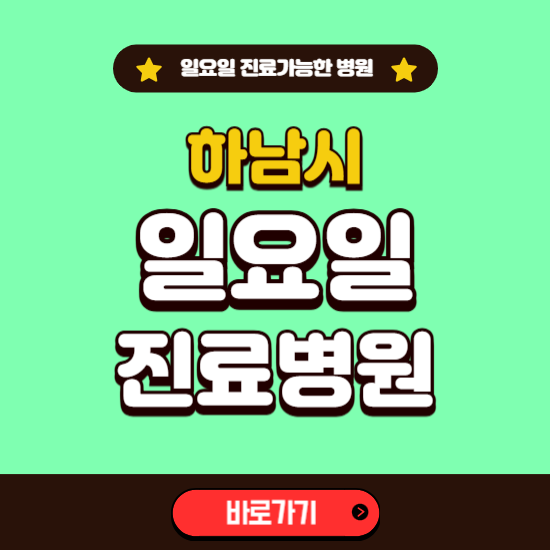 하남시 일요일 진료 가능한 병원 ❘ 주말 문여는 곳 총정리 (소아과, 내과, 안과, 치과, 피부과, 정형외과, 산부인과)