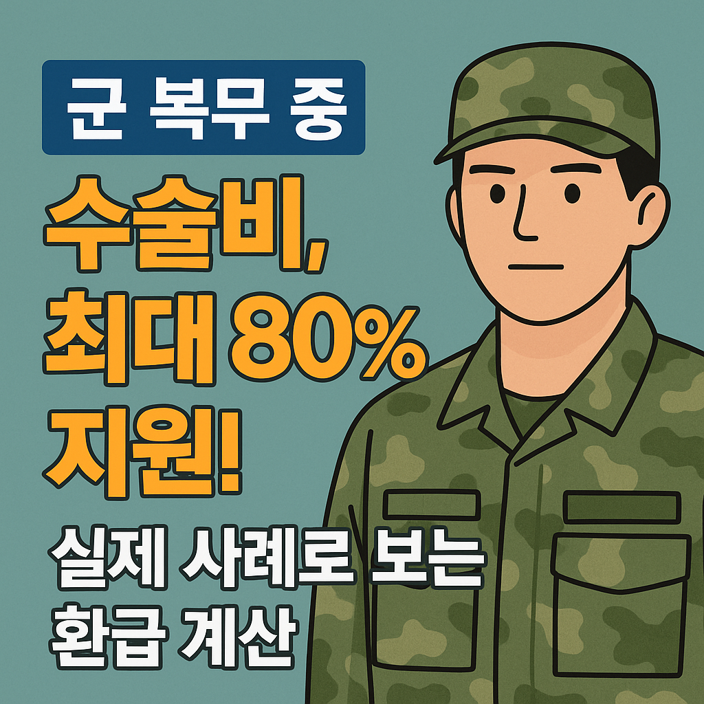 군 복무 중 수술비, 최대 80% 지원! 실제 사례로 보는 환급 계산