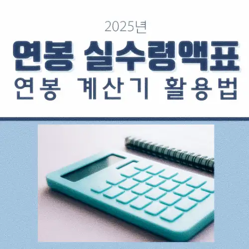 연봉 실수령액표 및 연봉 계산기 활용법