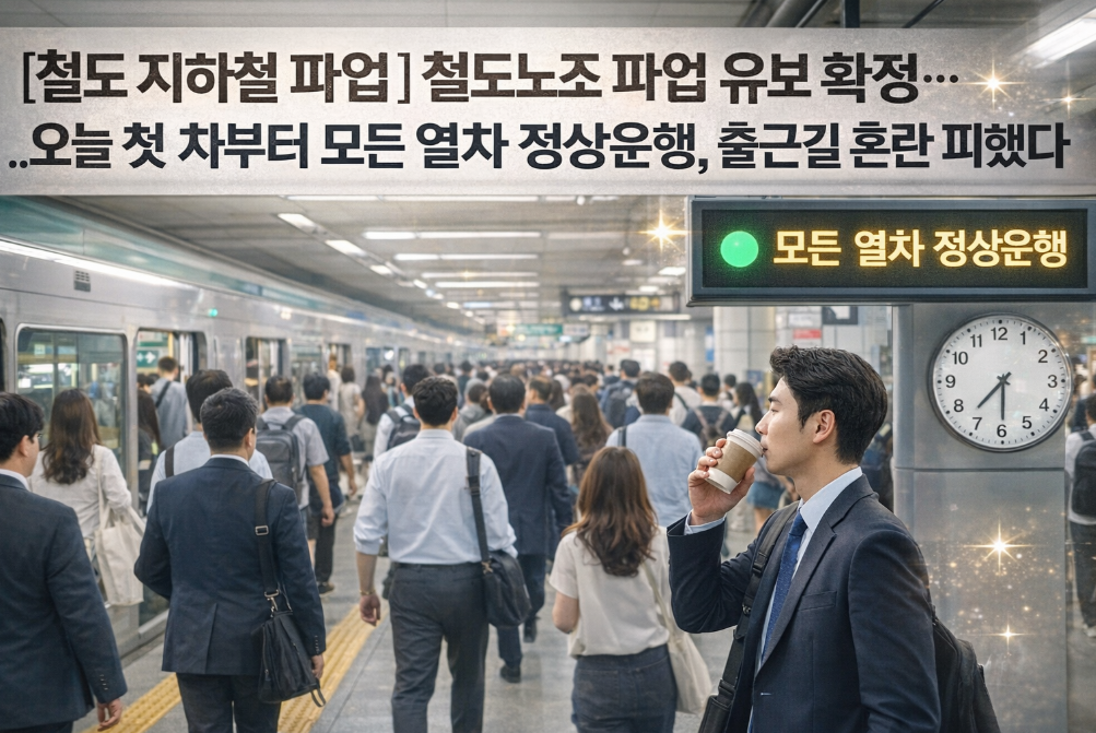 철도파업 취소! 오늘 지하철 정상운행 확정