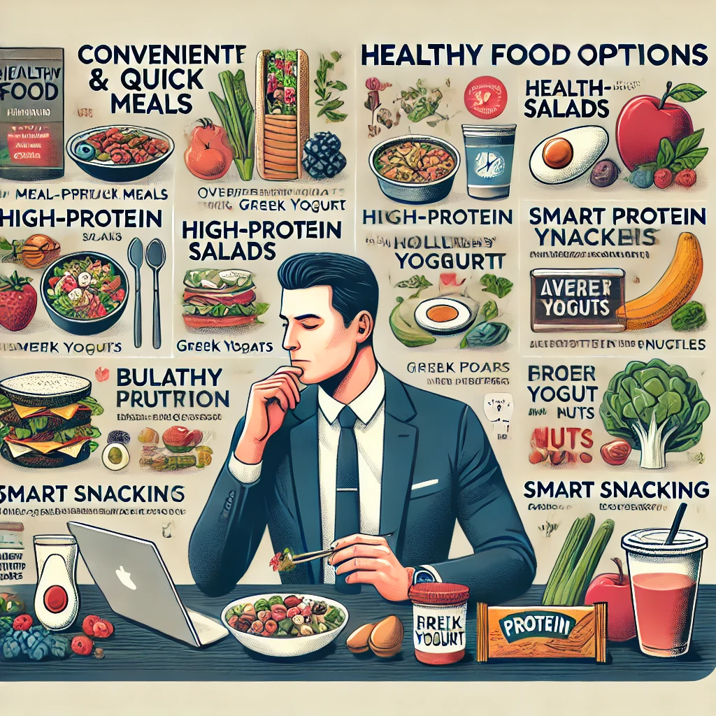 간편하게 단백질보충하고 영양균형에 맞게 먹는 직장인 이미지