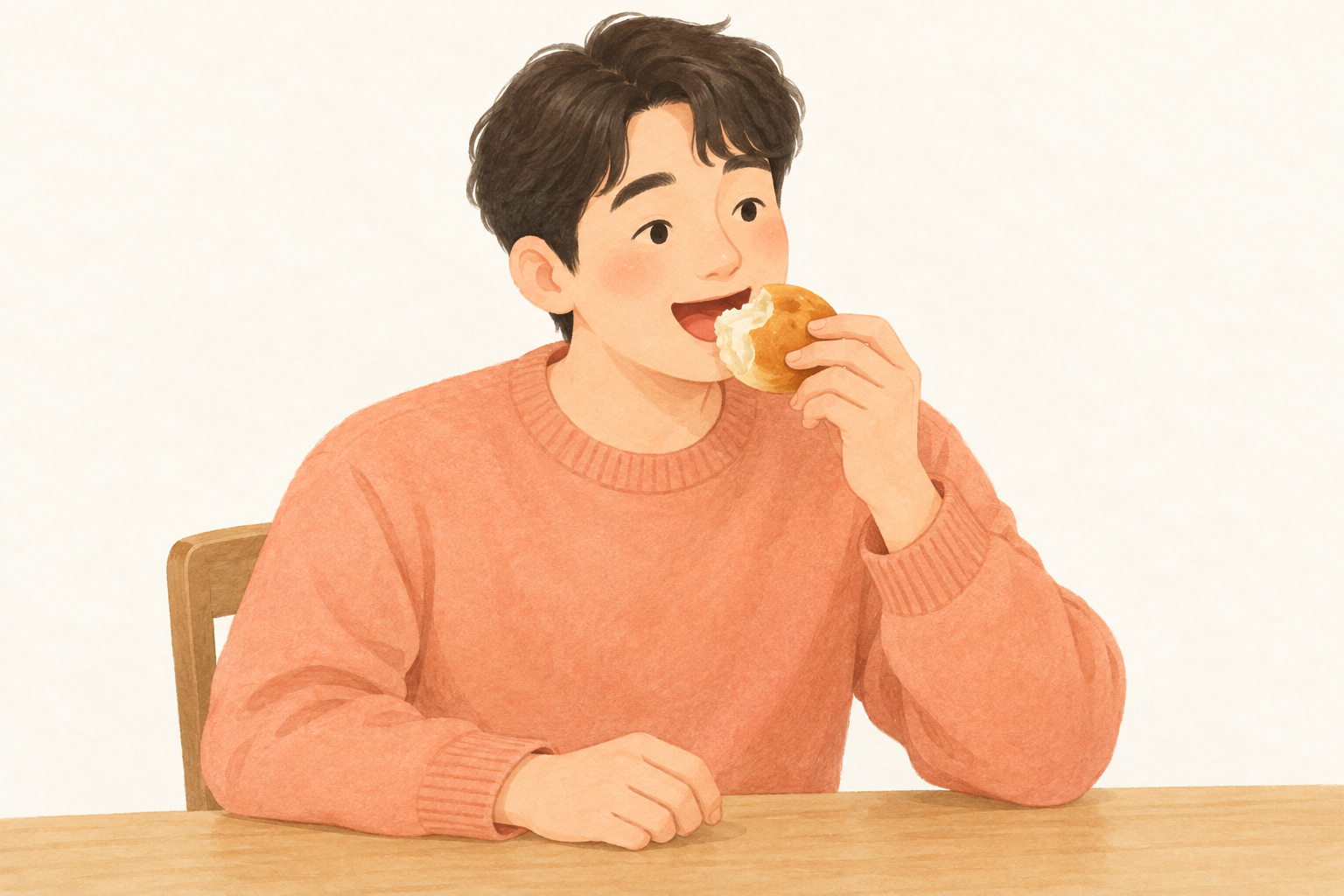 빵을 먹는 아빠