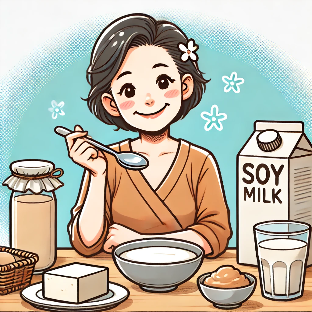 이소플라본 – 콩 속 자연 에스트로겐을 섭취하는 여성