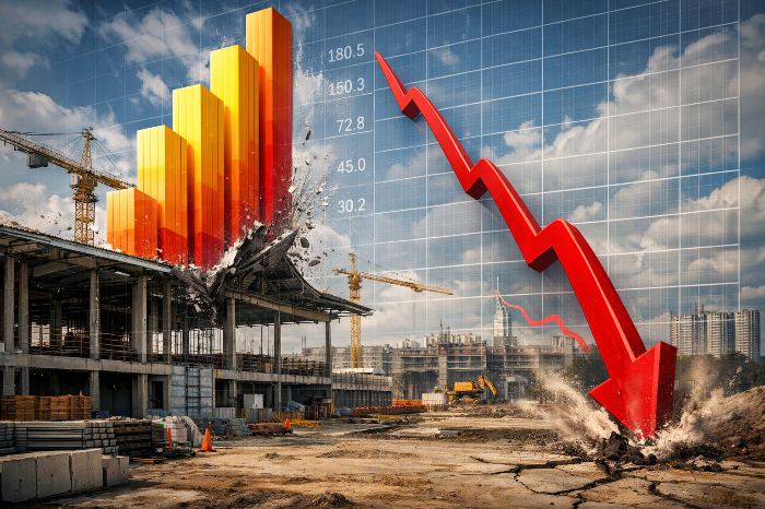 원가율 상승과 고금리로 인해 악화된 건설사 수익성 지표 시각화.