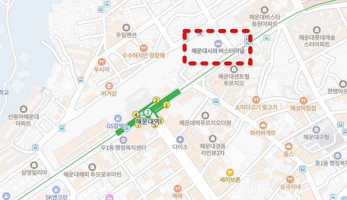 부산해운대시외버스터미널 위치-지도