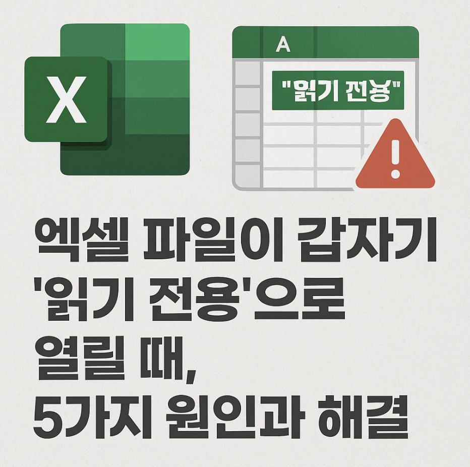 엑셀 파일이 갑자기 '읽기 전용'으로 열릴 때, 5가지 원인과 해결