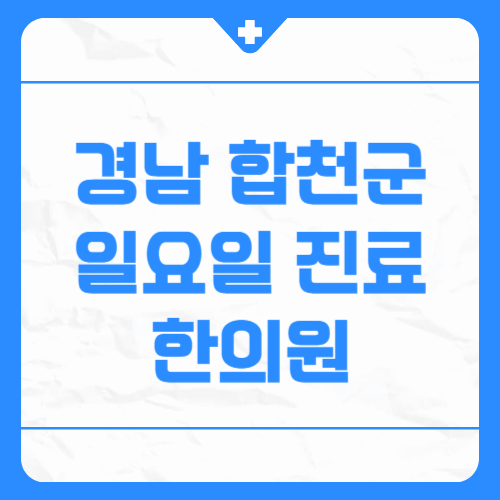 경남 합천군 일요일 진료 한의원