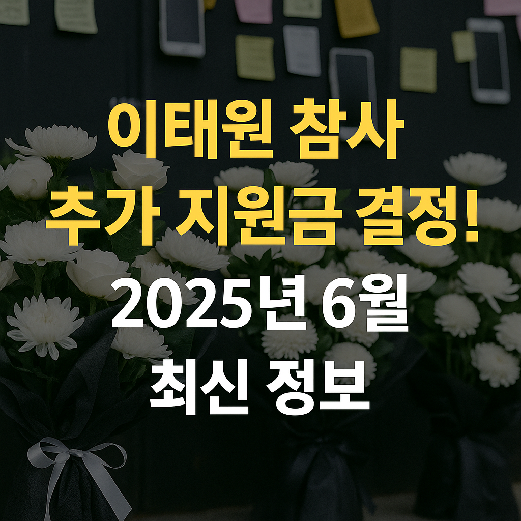 이태원 참사 추가 지원금 결정 (2025년 6월)