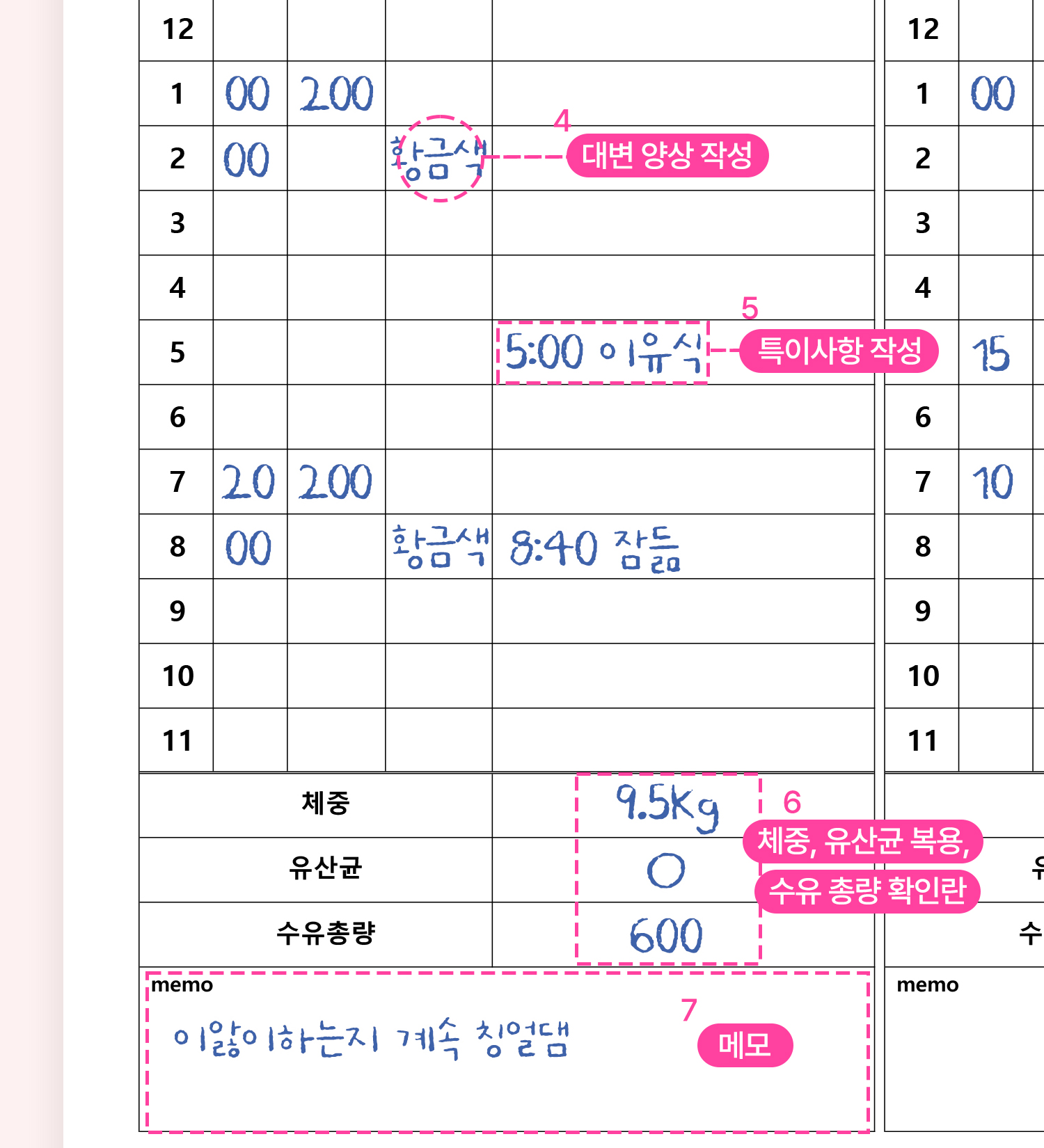 쌍둥이 수유일지 양육표 파일 공유