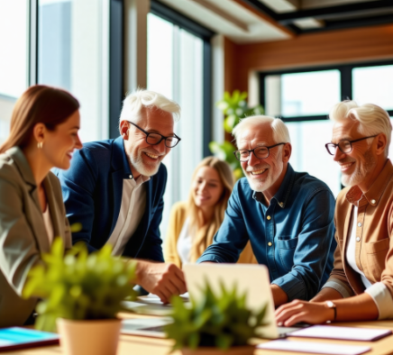 사무실에서 직원들끼리 일하는 모습