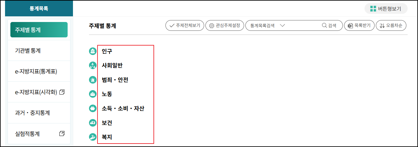 국가통계포털-다운로드