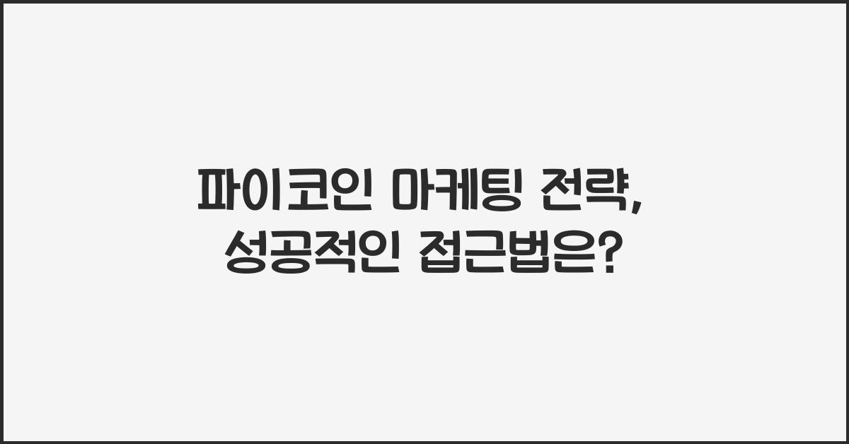 파이코인 마케팅 전략