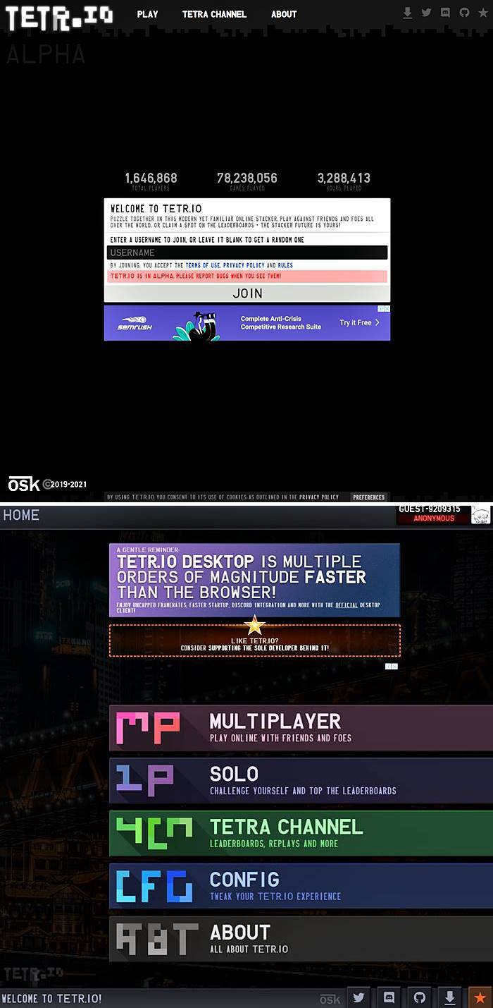 TETR.IO 홈페이지