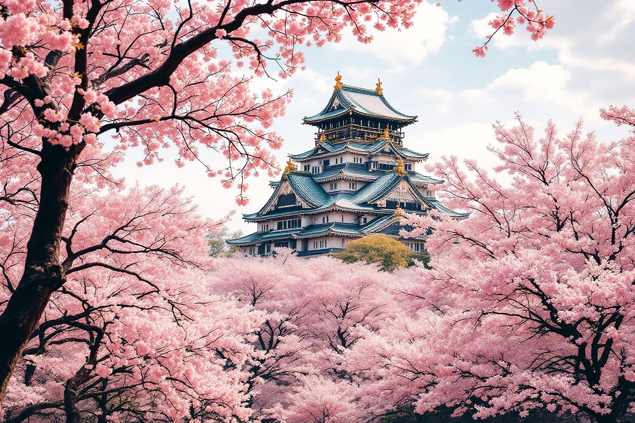 오사카성 벚꽃