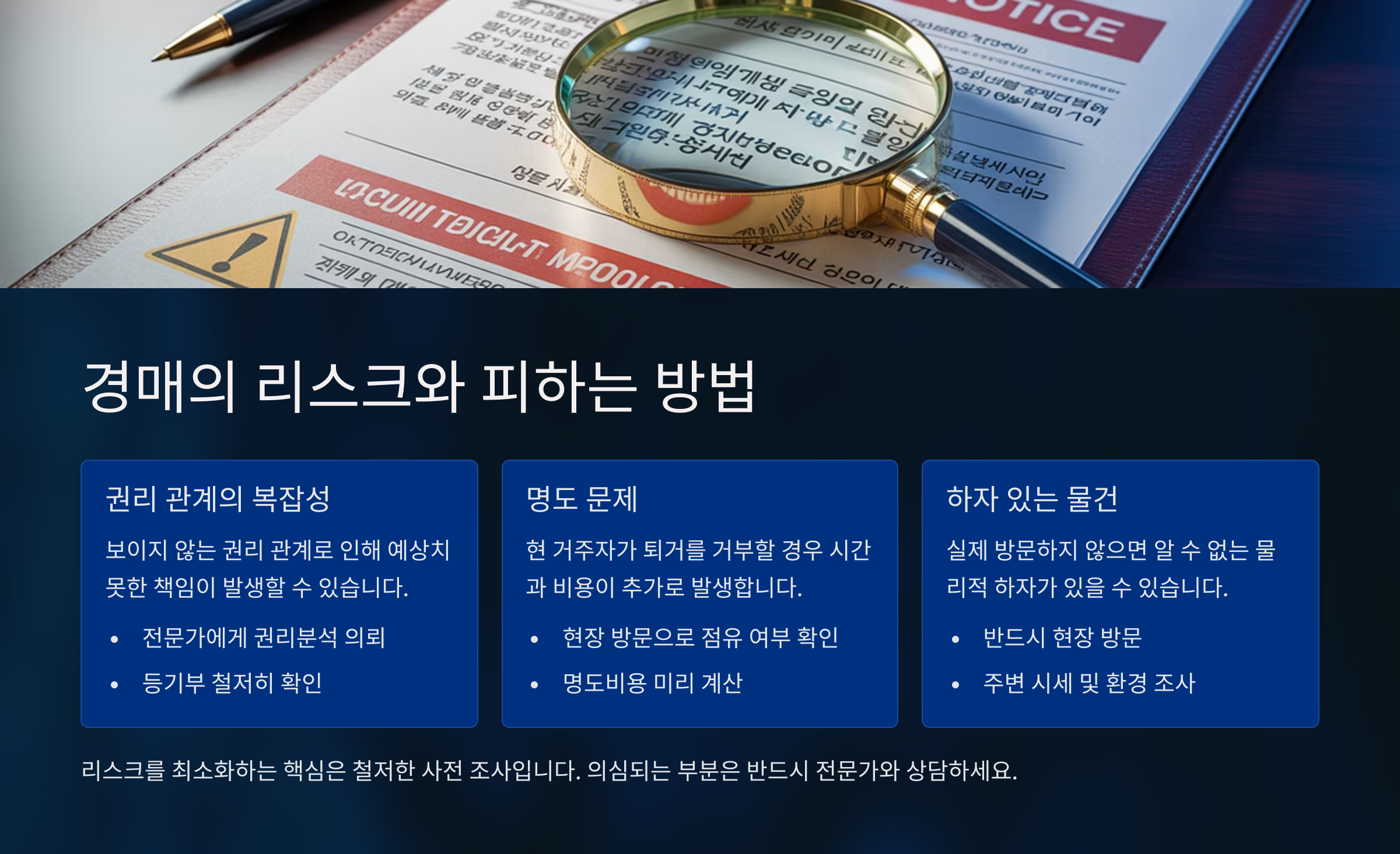 ⚠️ 경매의 리스크와 피하는 방법