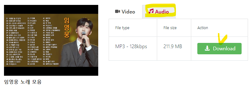 임영웅 Audio다운로드