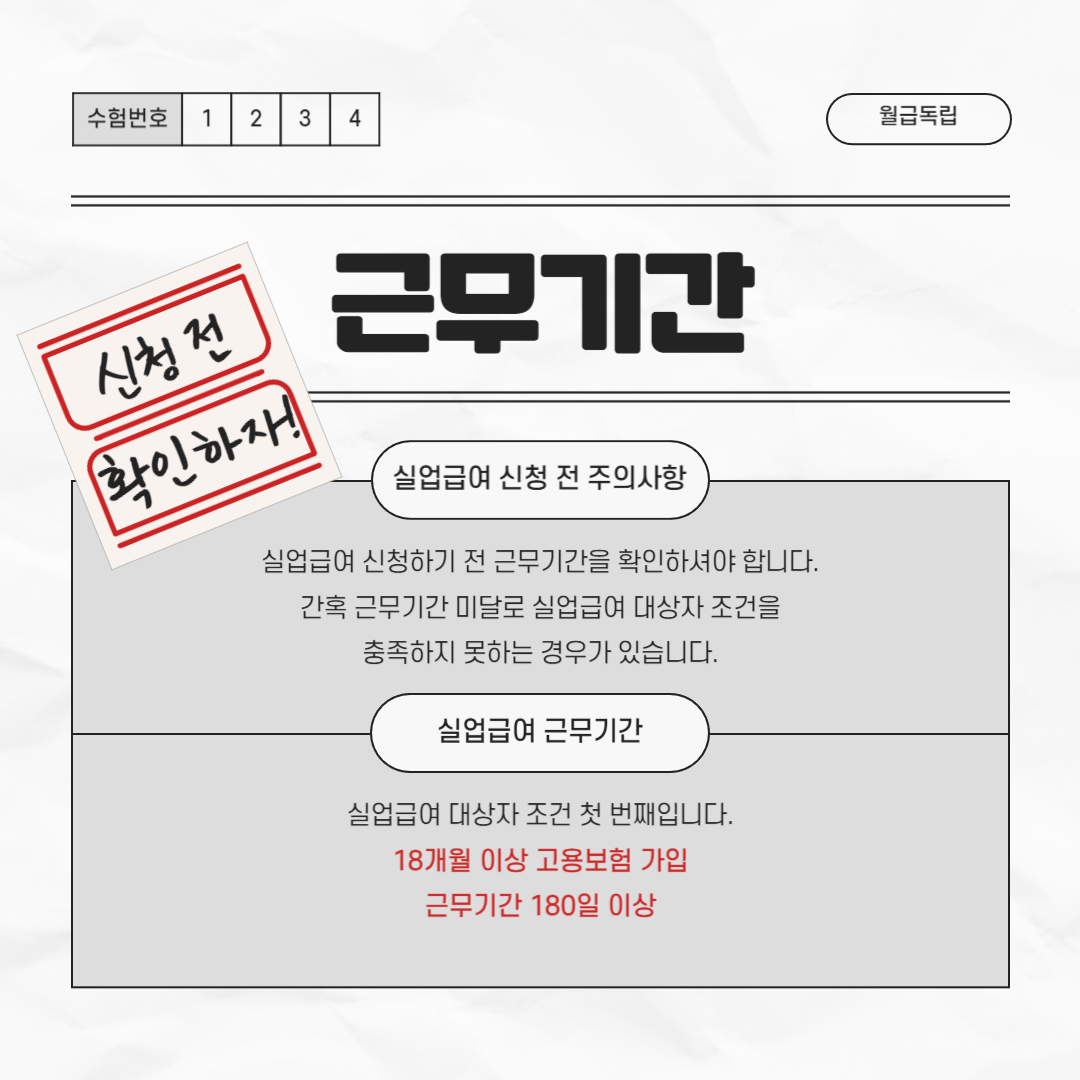 실업급여 근무기간 조건