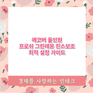 에코버 올인원 프로쉬 그린레몬 린스보조 최적 설정 가이드