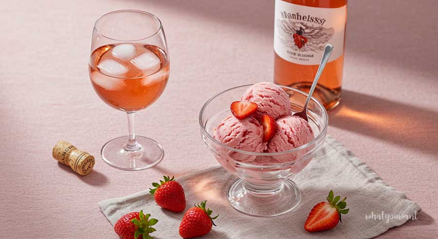 와인과 아이스크림 페어링｜딸기아이스크림과 로제 와인