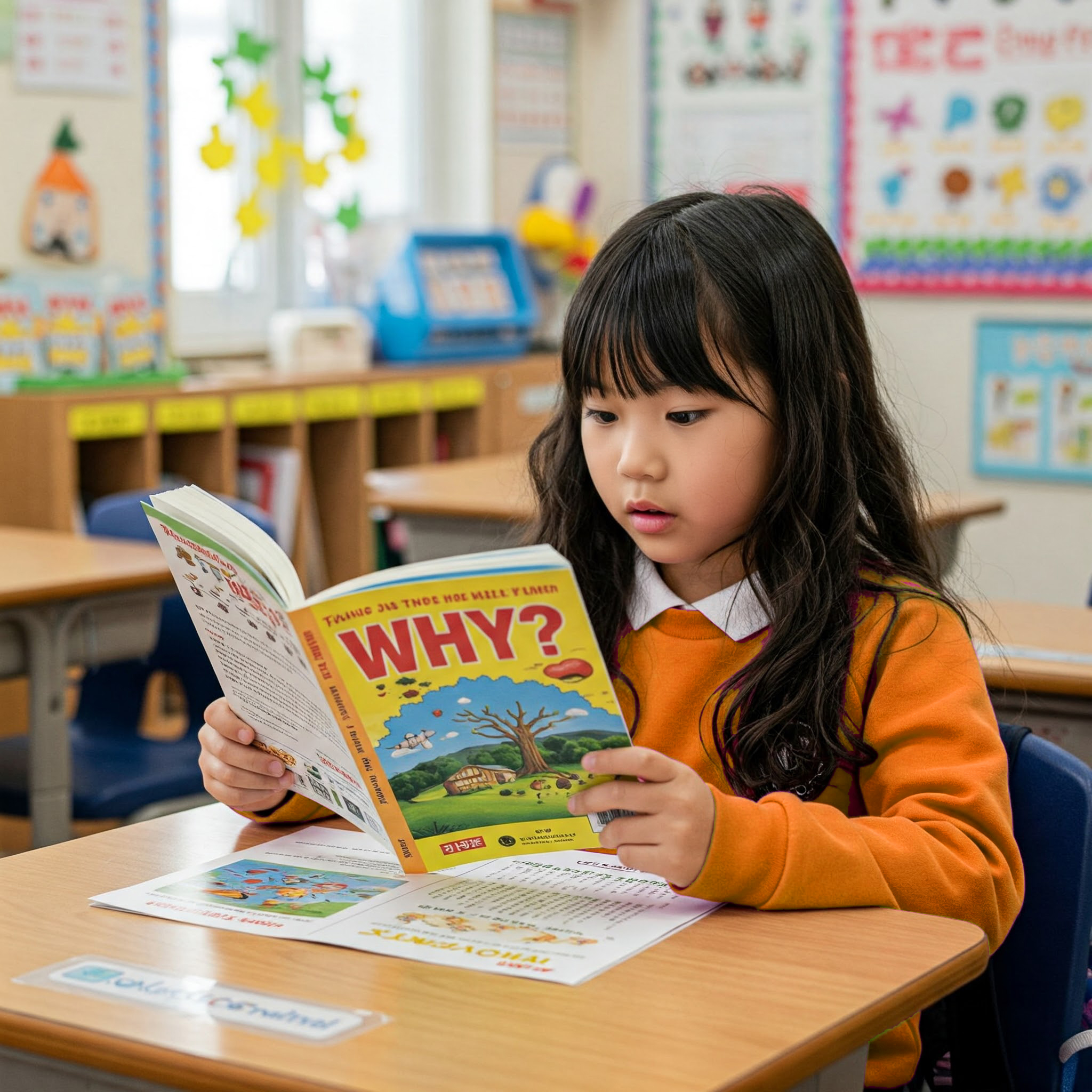 학습만화를 읽고 있는 초등학생