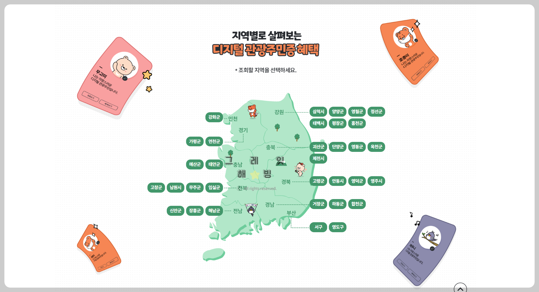 디지털 관광주민증 지역별 헤택 출처 대한민국 구석구석
숙박 할인
