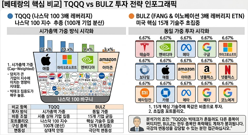 TQQQ vs BULZ 투자 방식 비교