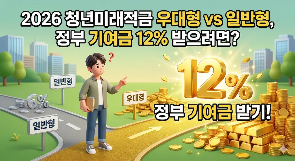 2026 청년미래적금 우대형 vs 일반형, 정부 기여금 12% 받으려면?