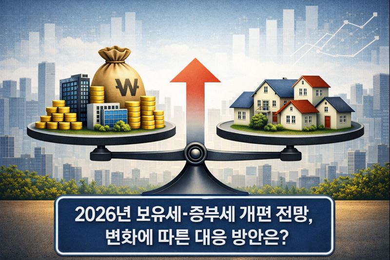 2026년 보유세&middot;종부세 개편 기준 변화
개편 전망, 보유세 구조 변화, 재산세와 종부세의 연결, 주택수보다는 자산 규모 중심