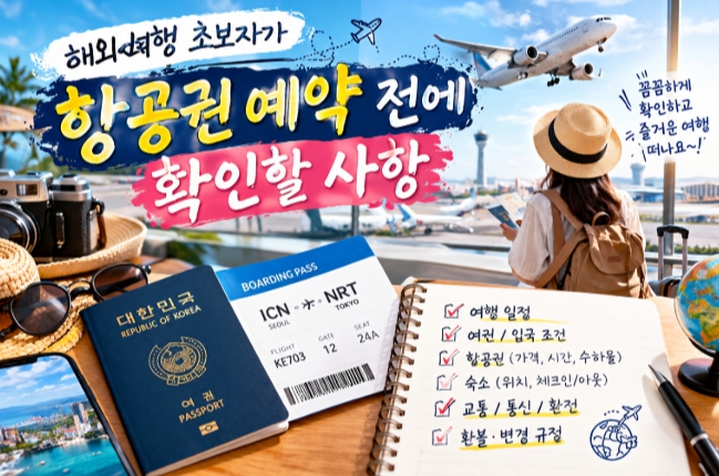 해외여행 초보자가 항공권 예약전 준비사항