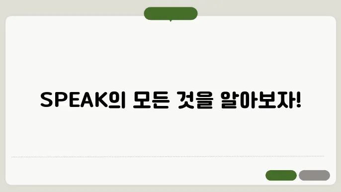 SPEAK 정보 집합
