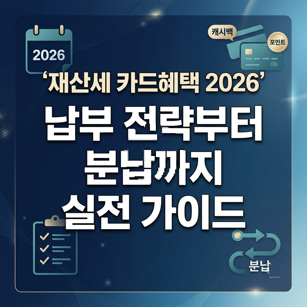 재산세 카드혜택 2026 납부 전략부터 분납까지 실전 가이드