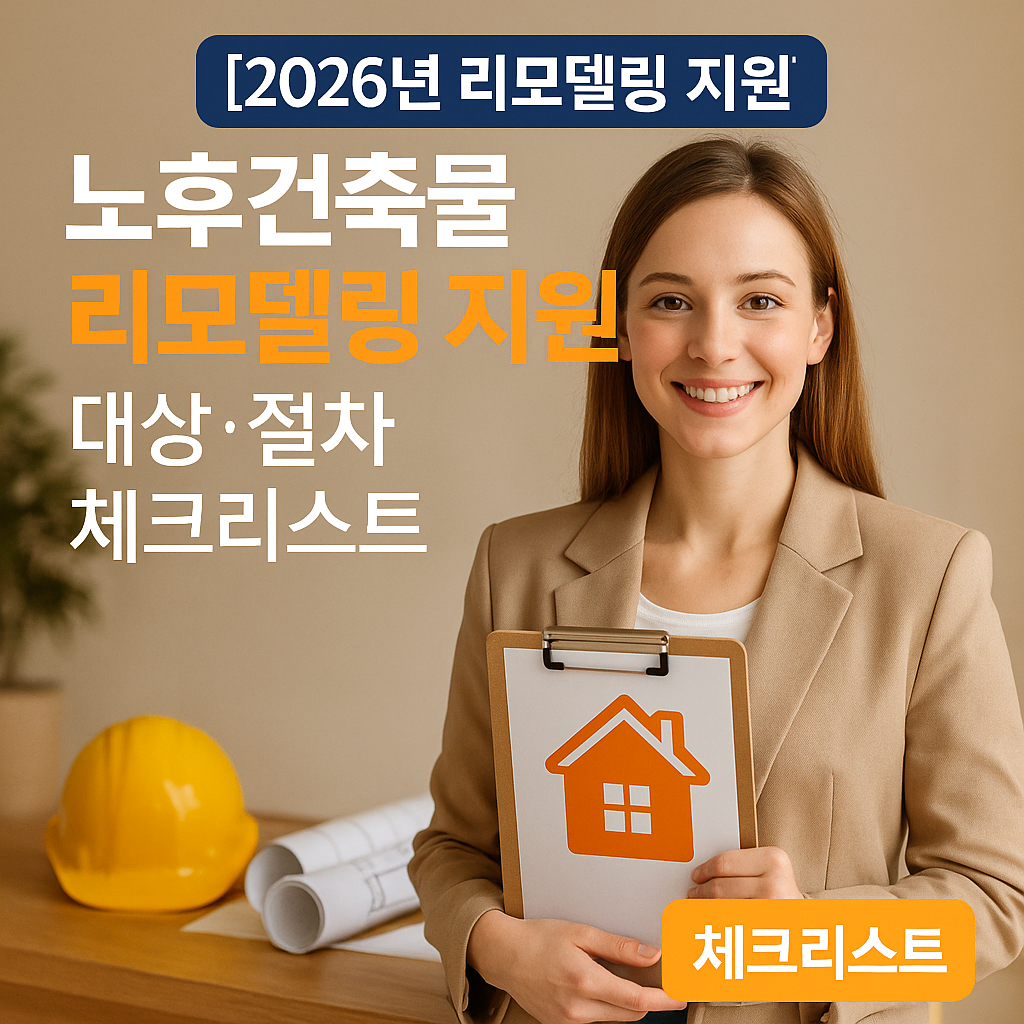 노후건축물 리모델링 지원 2026년 ｜ 대상&middot;절차 체크리스트