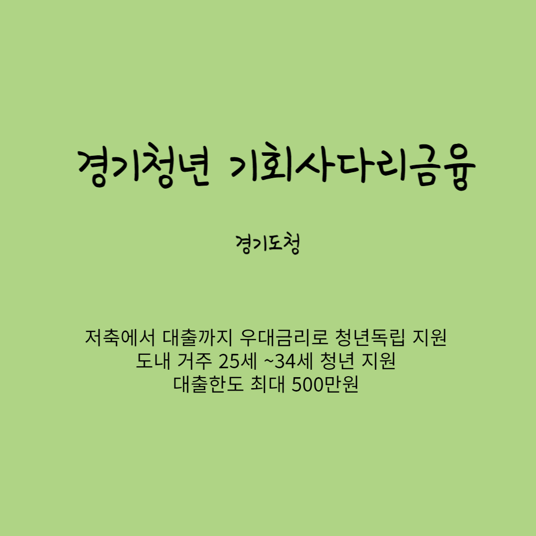 경기청년 기회사다리금융