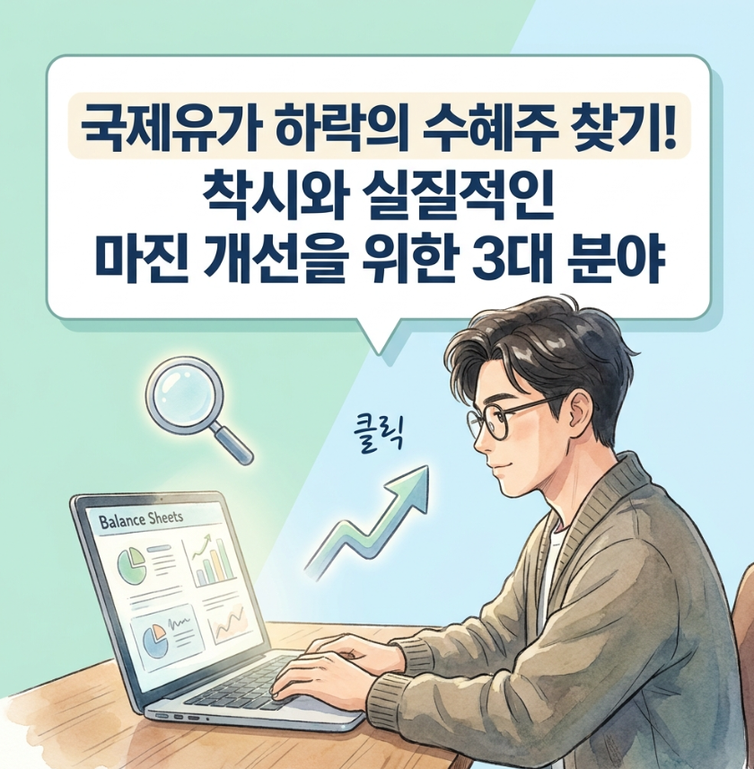 국제유가 하락 수혜주 착시 함정을 피하고 재무제표 상의 진짜 원가 절감 3대 섹터 가치를 분석하는 투자자