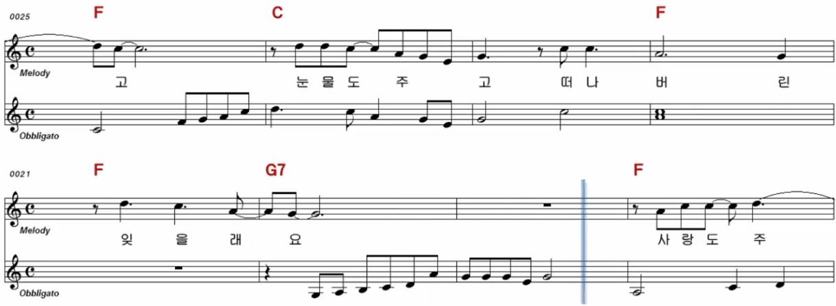 양지은(주현미) - 첫정 악보