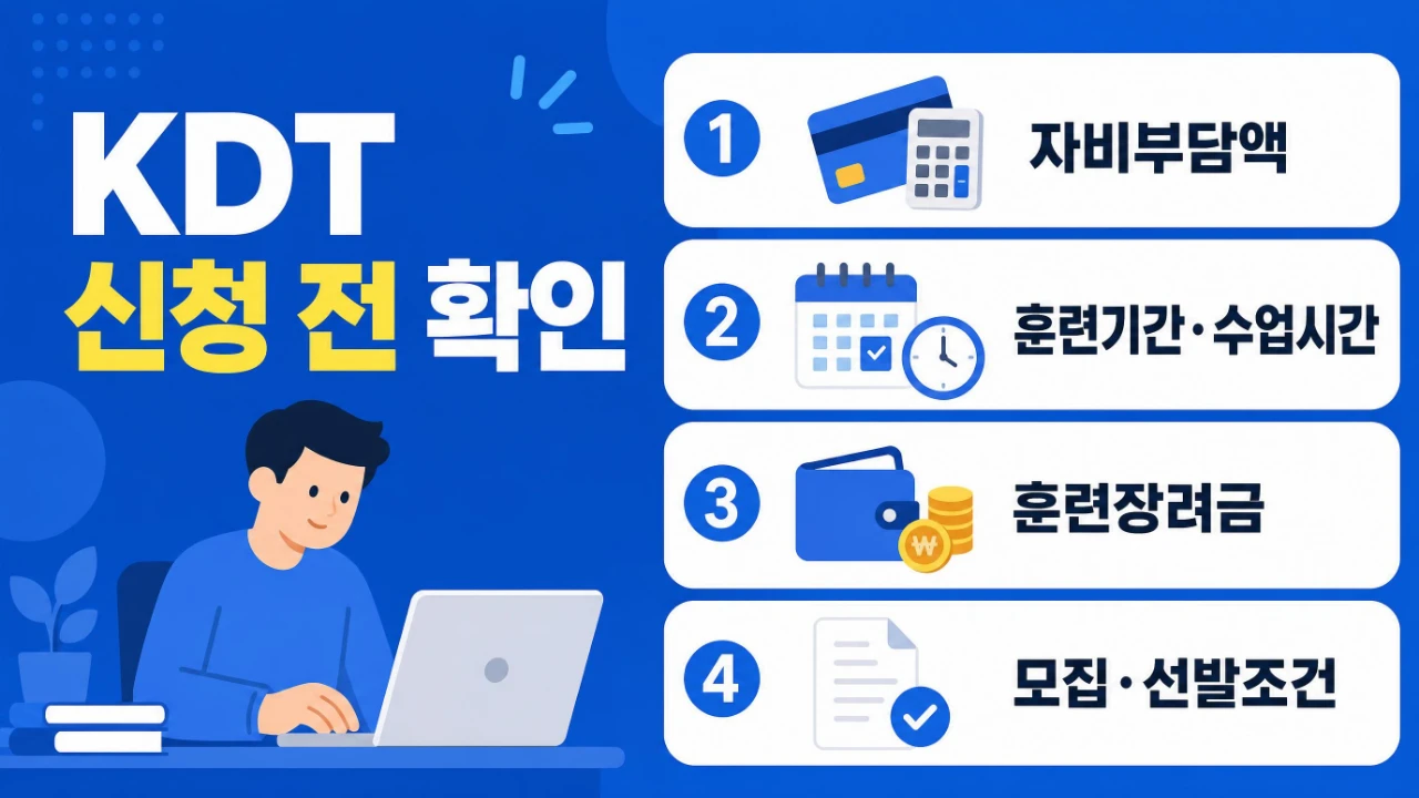 고용24 K-디지털 트레이닝 신청 전 확인 항목