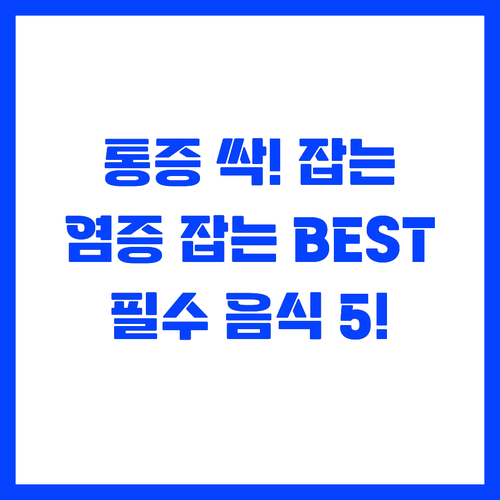 퇴행성 관절염 통증 완화 염증 잡는 ..