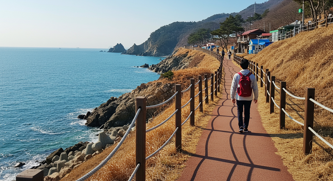 강릉 해파랑길 35코스를 따라 바다를 보며 걷는 한국인