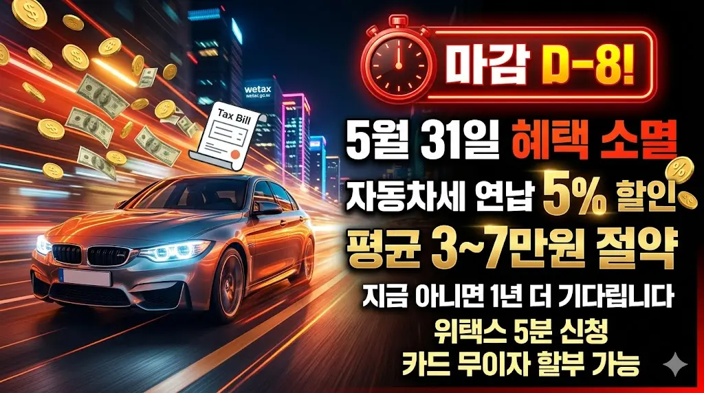 자동차세 연납 할이 혜택 평균3-7만원 절약팁 이미지