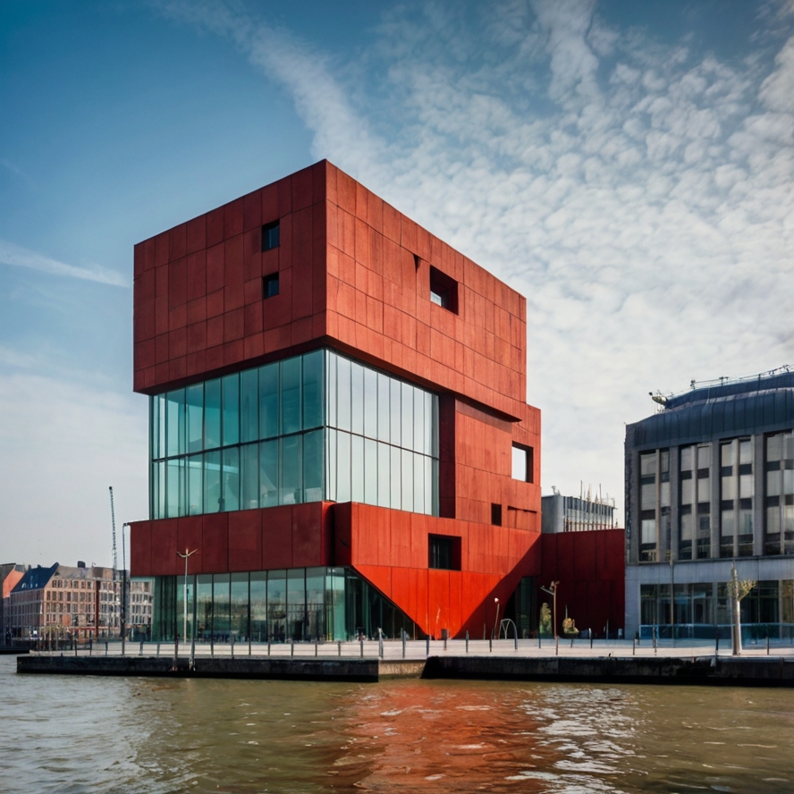 안트베르펜 명소 마스 박물관을 묘사한 이미지