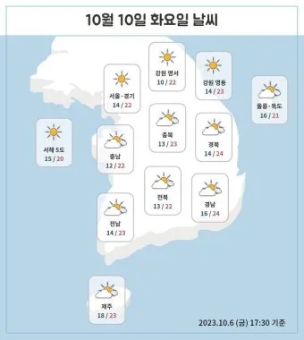2025년 10월 한국의 날씨 예보 정보_15